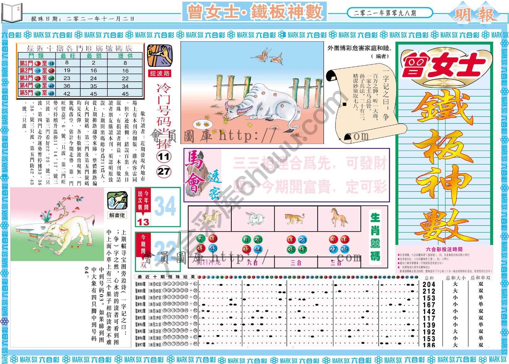 曾女士铁板神数