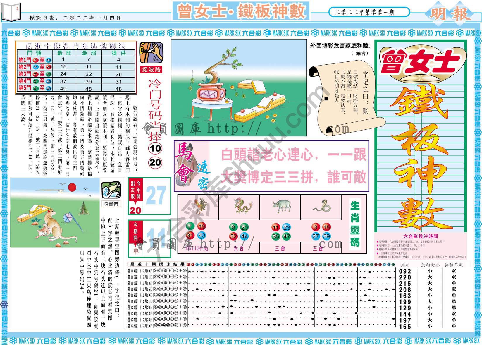 曾女士铁板神数