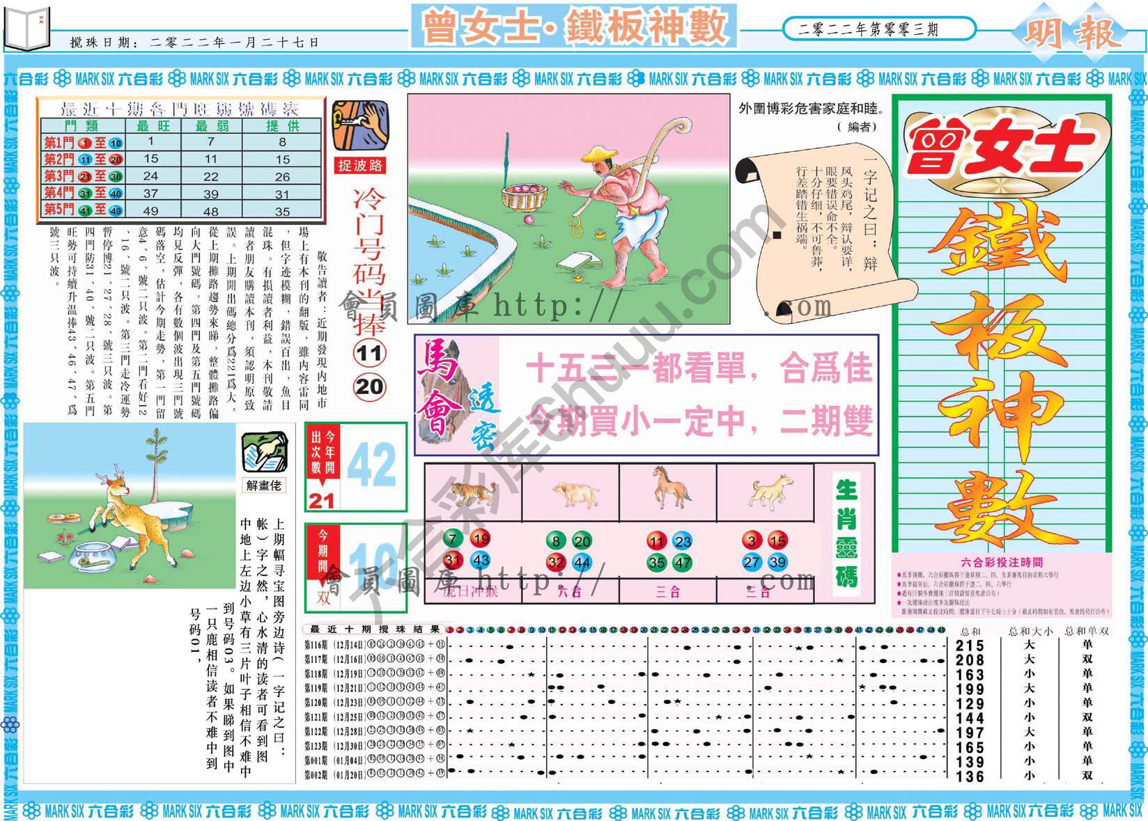曾女士铁板神数