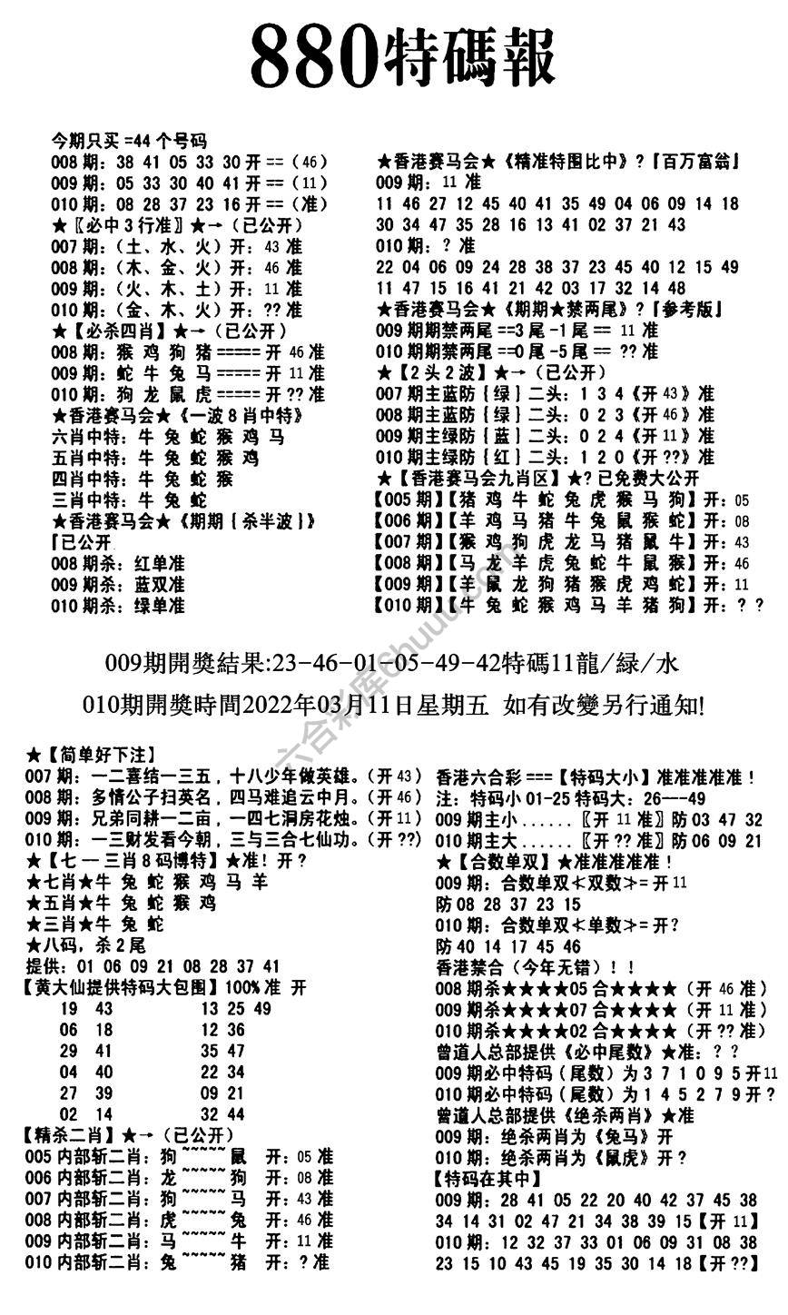 特码报880