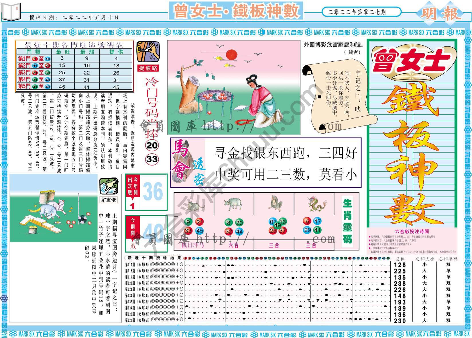 曾女士铁板神数