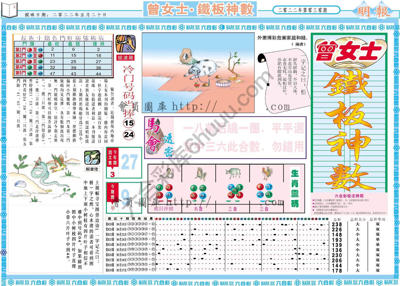 曾女士铁板神数