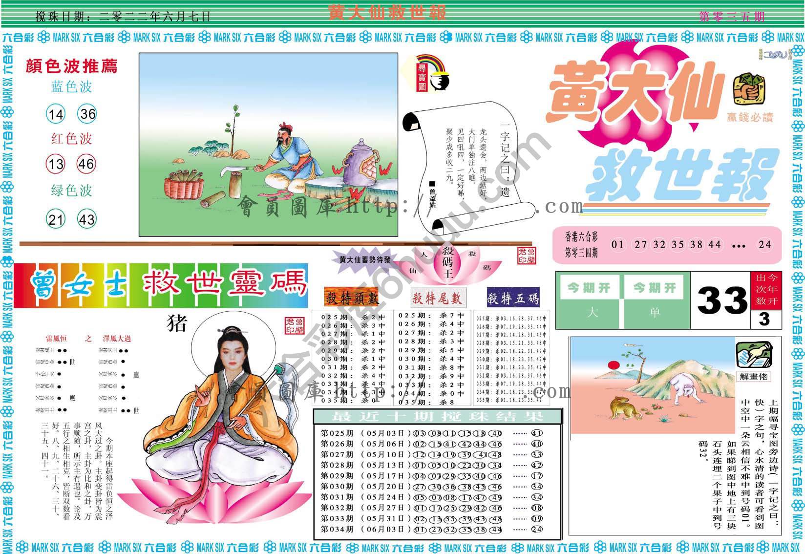 黄大仙救世报