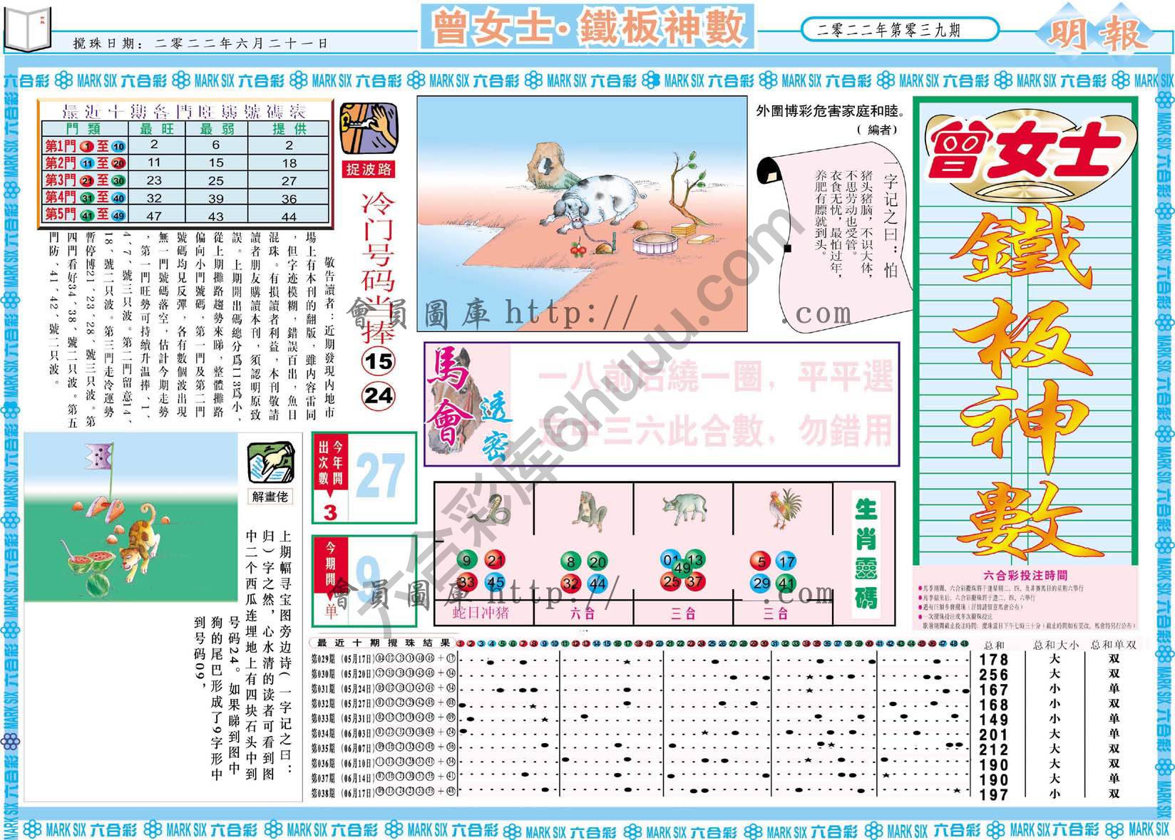 曾女士铁板神数