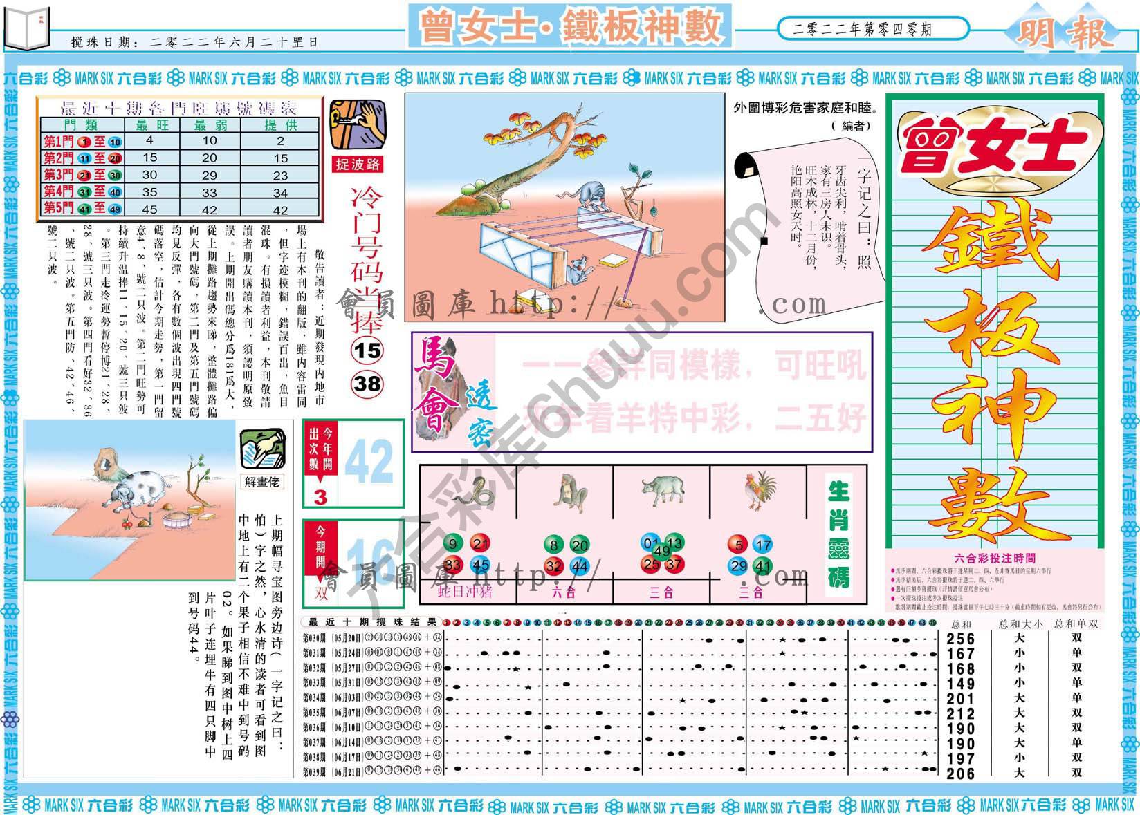 曾女士铁板神数