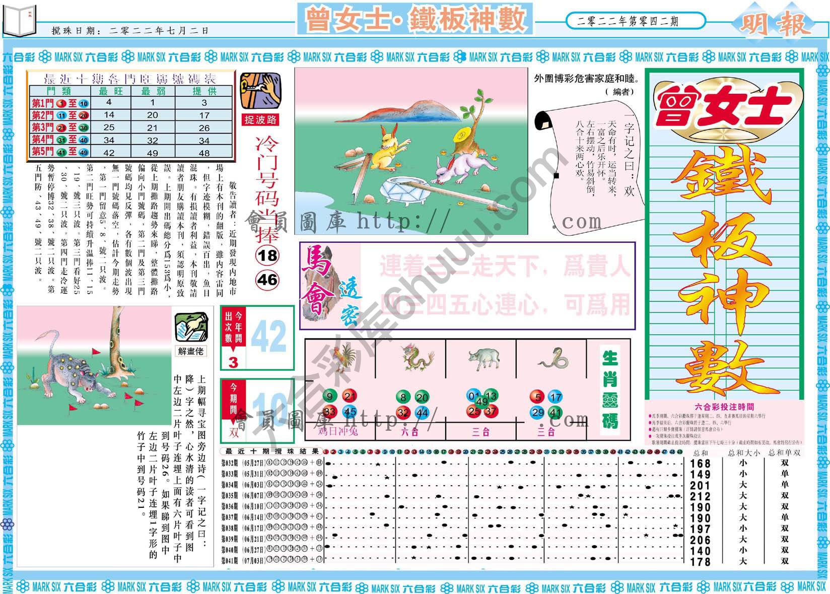 曾女士铁板神数