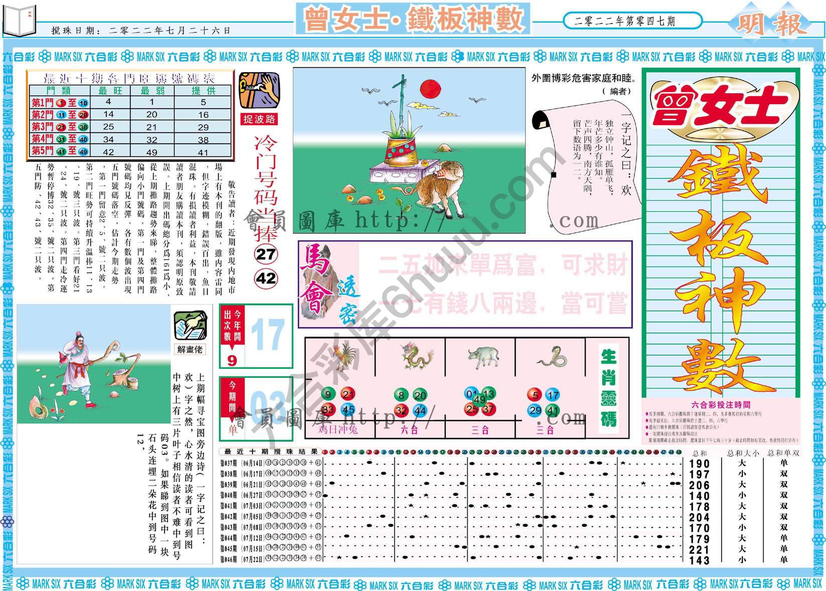 曾女士铁板神数