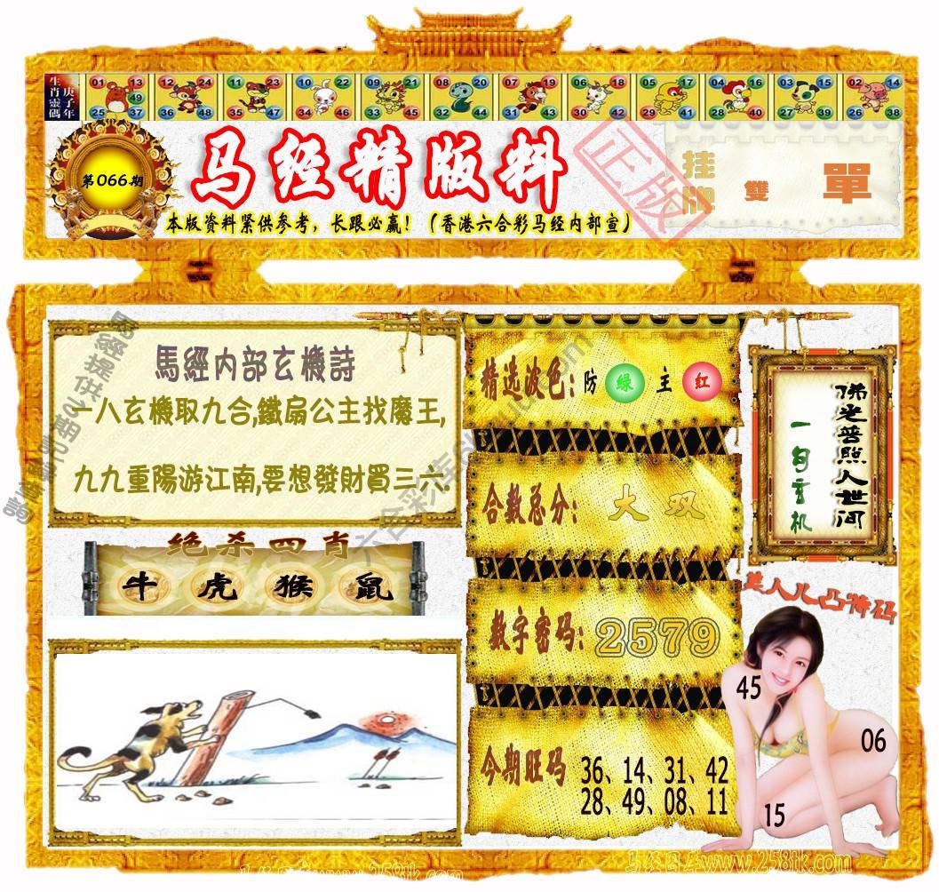 马经精版料