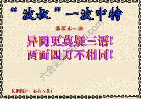 波叔一波中特