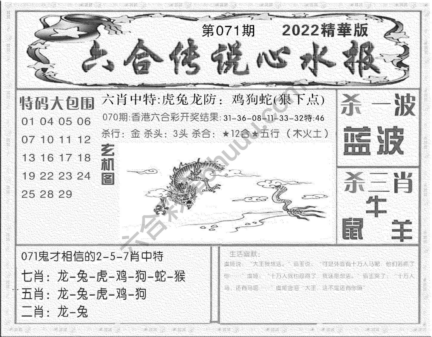 六合传说心水报