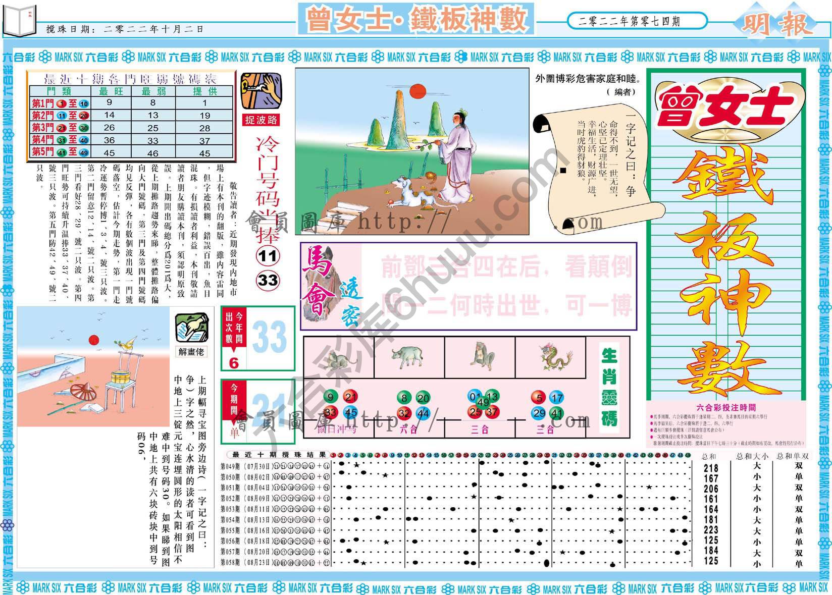 曾女士铁板神数