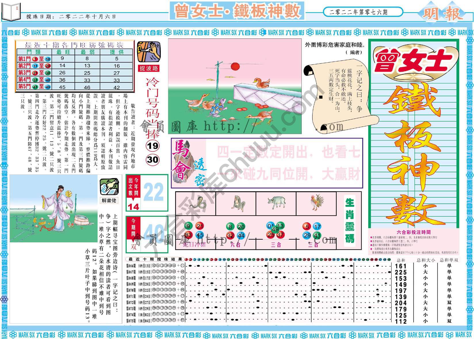 曾女士铁板神数