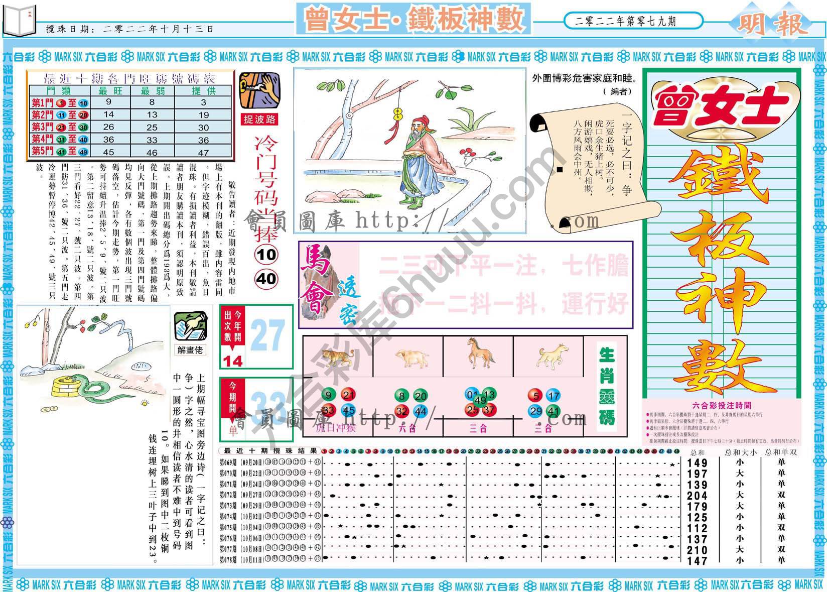 曾女士铁板神数