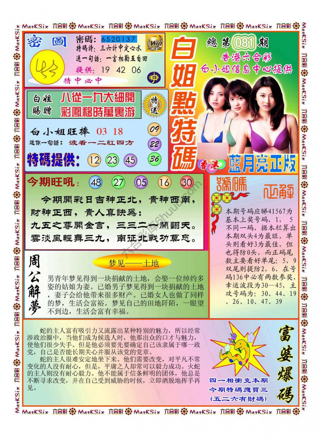 白小姐点特码