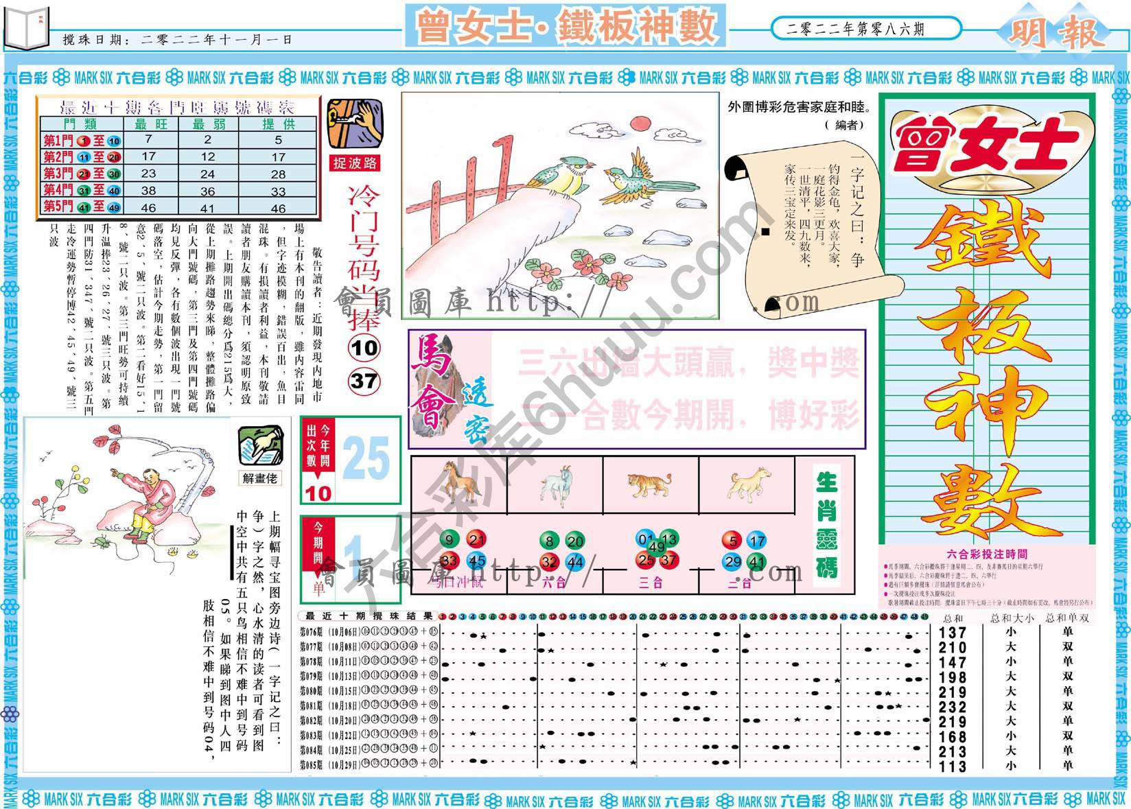 曾女士铁板神数