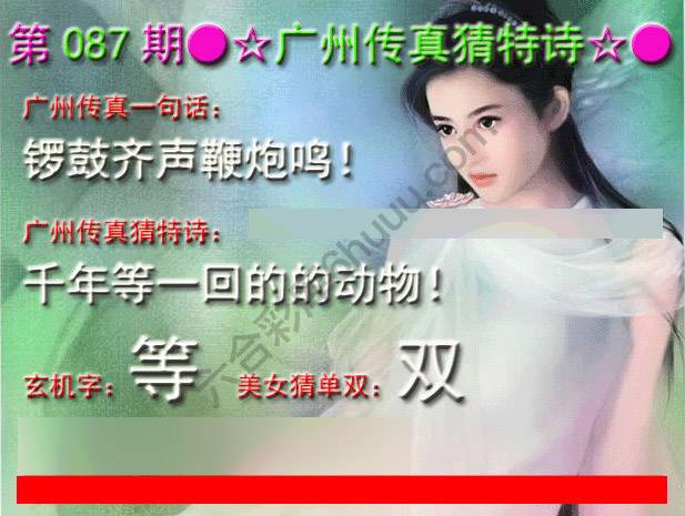 广州传真中特诗