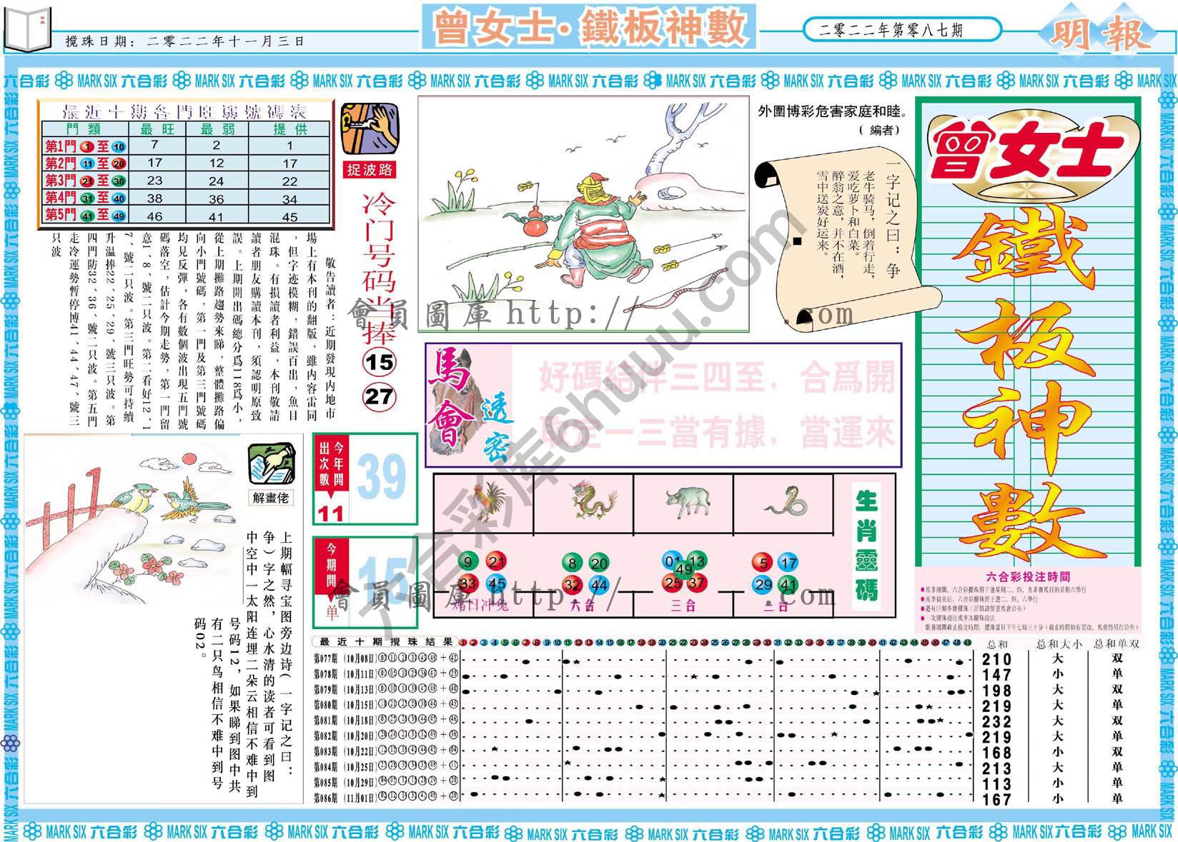 曾女士铁板神数