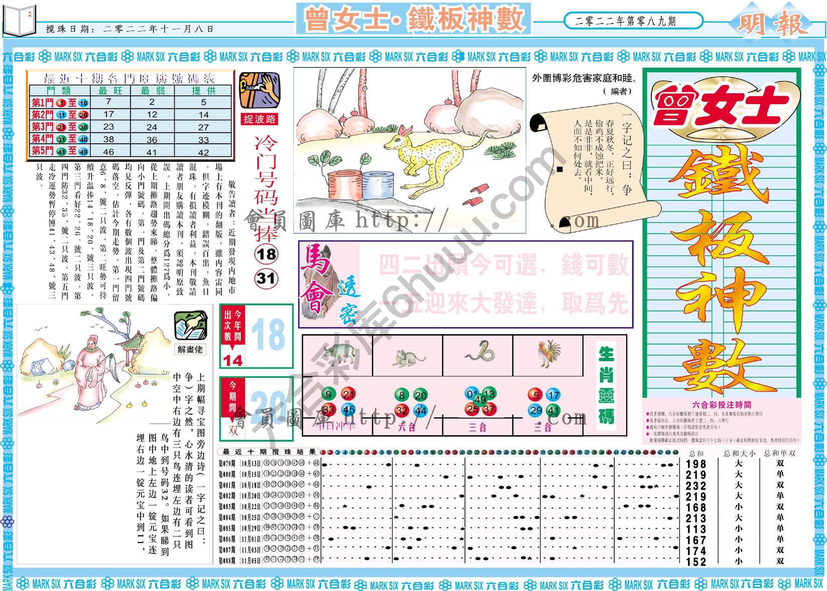 曾女士铁板神数