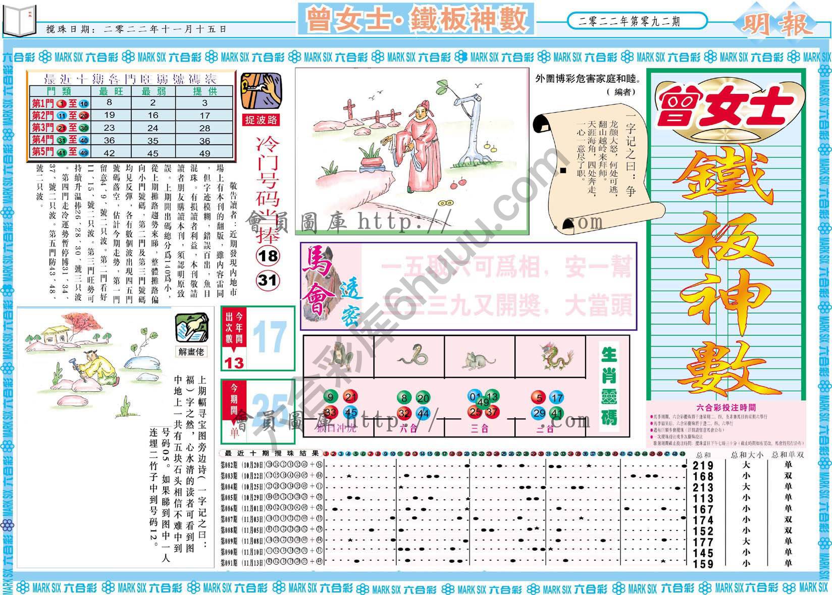 曾女士铁板神数