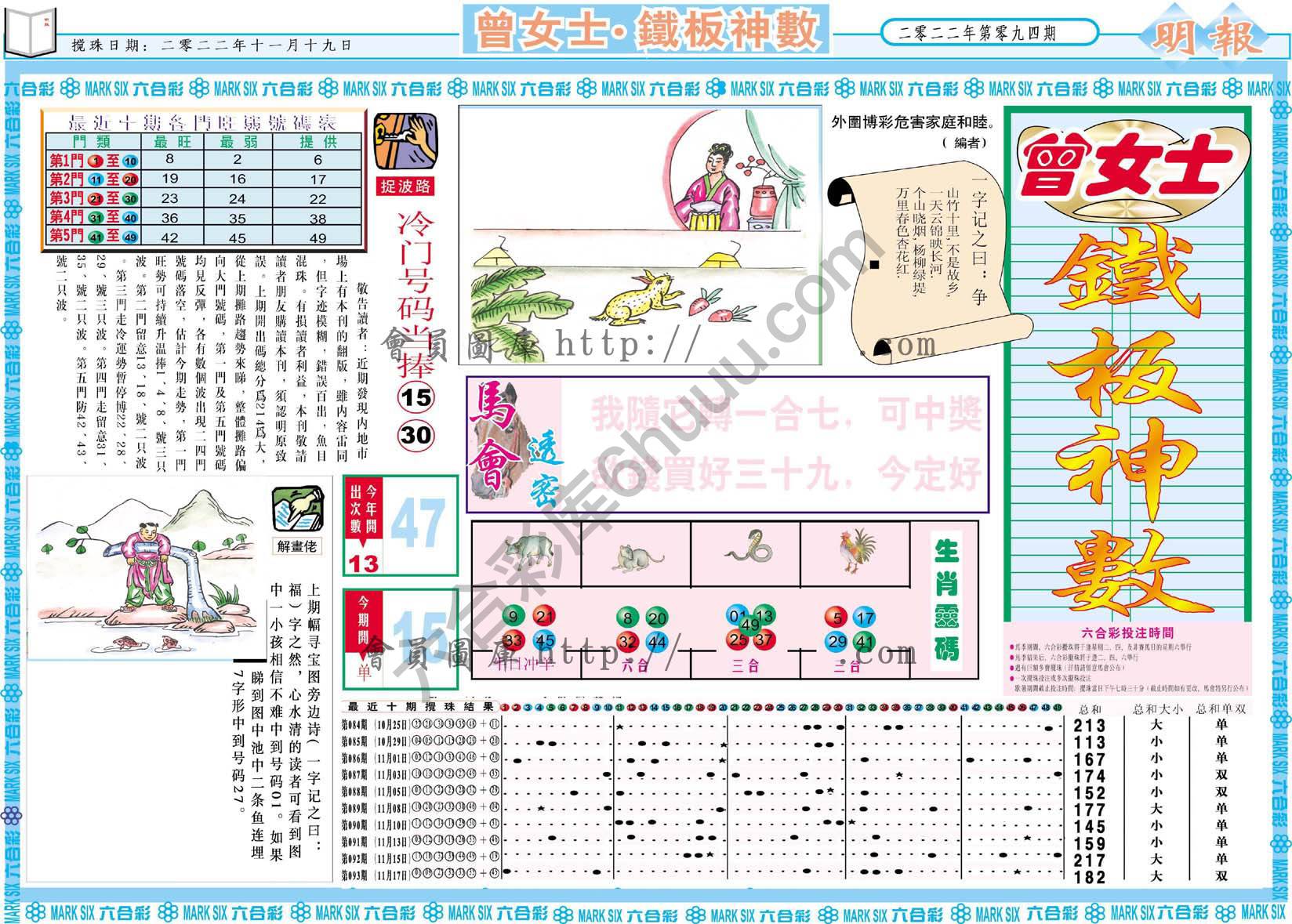 曾女士铁板神数