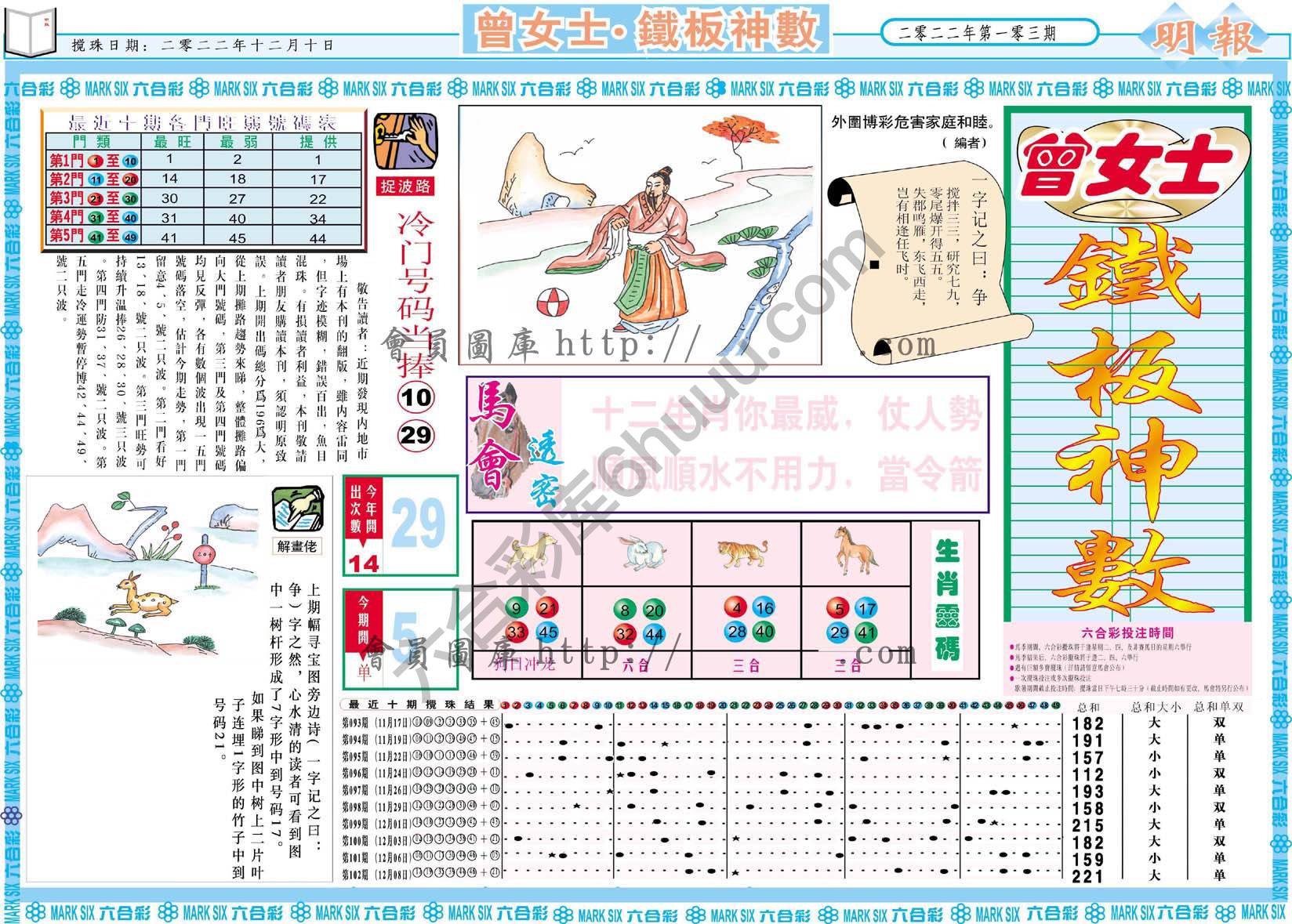 曾女士铁板神数