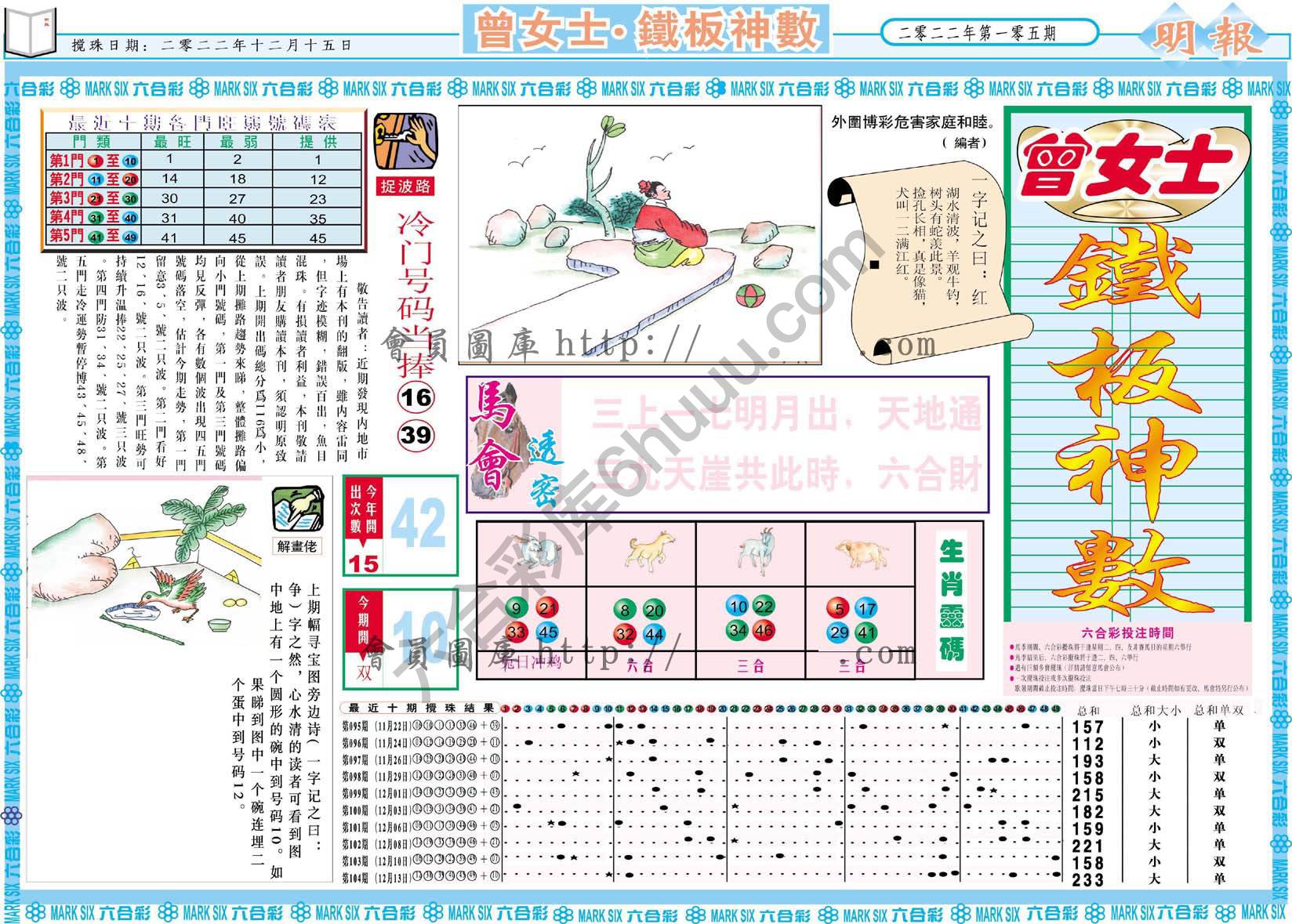 曾女士铁板神数