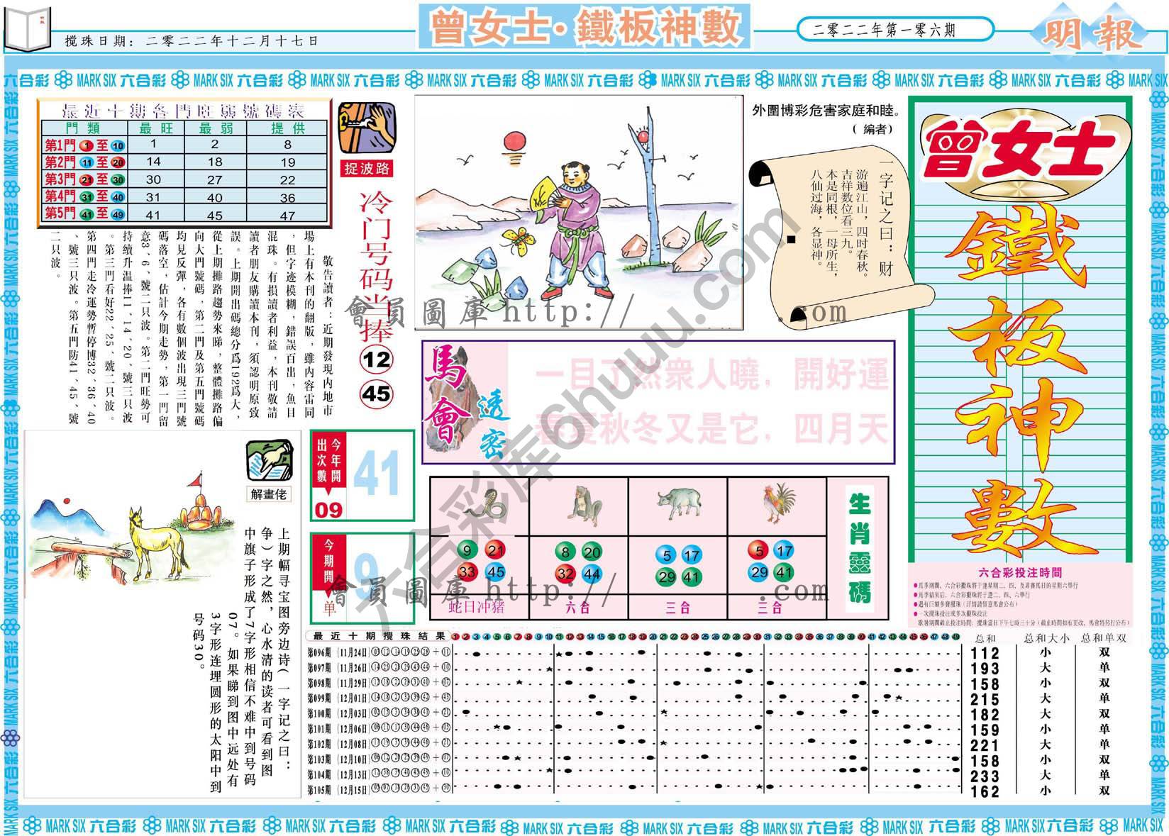 曾女士铁板神数