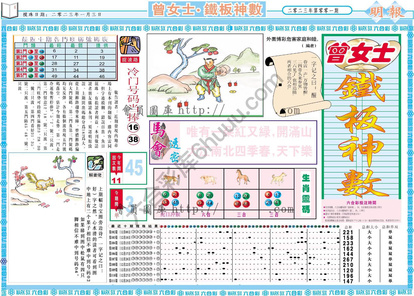 曾女士铁板神数