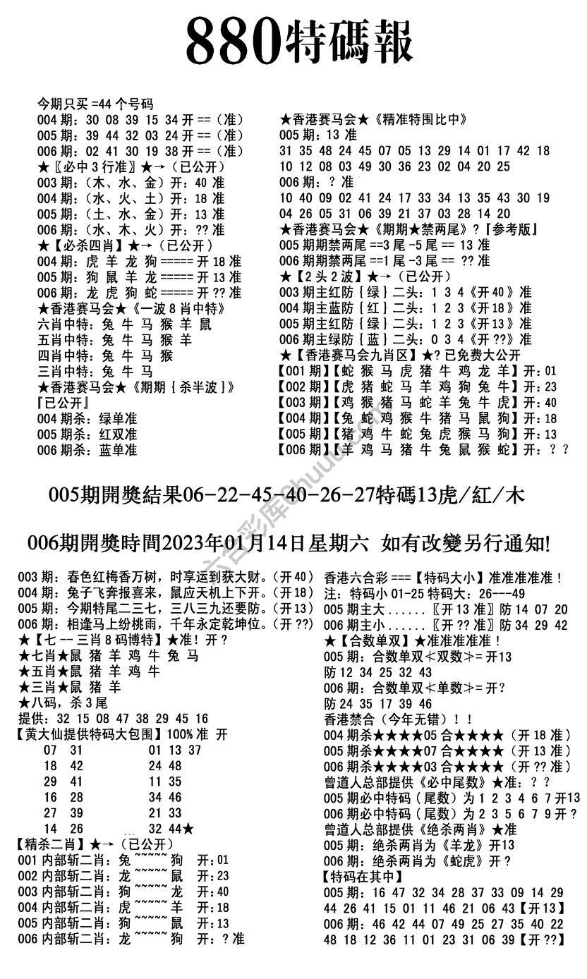 特码报880