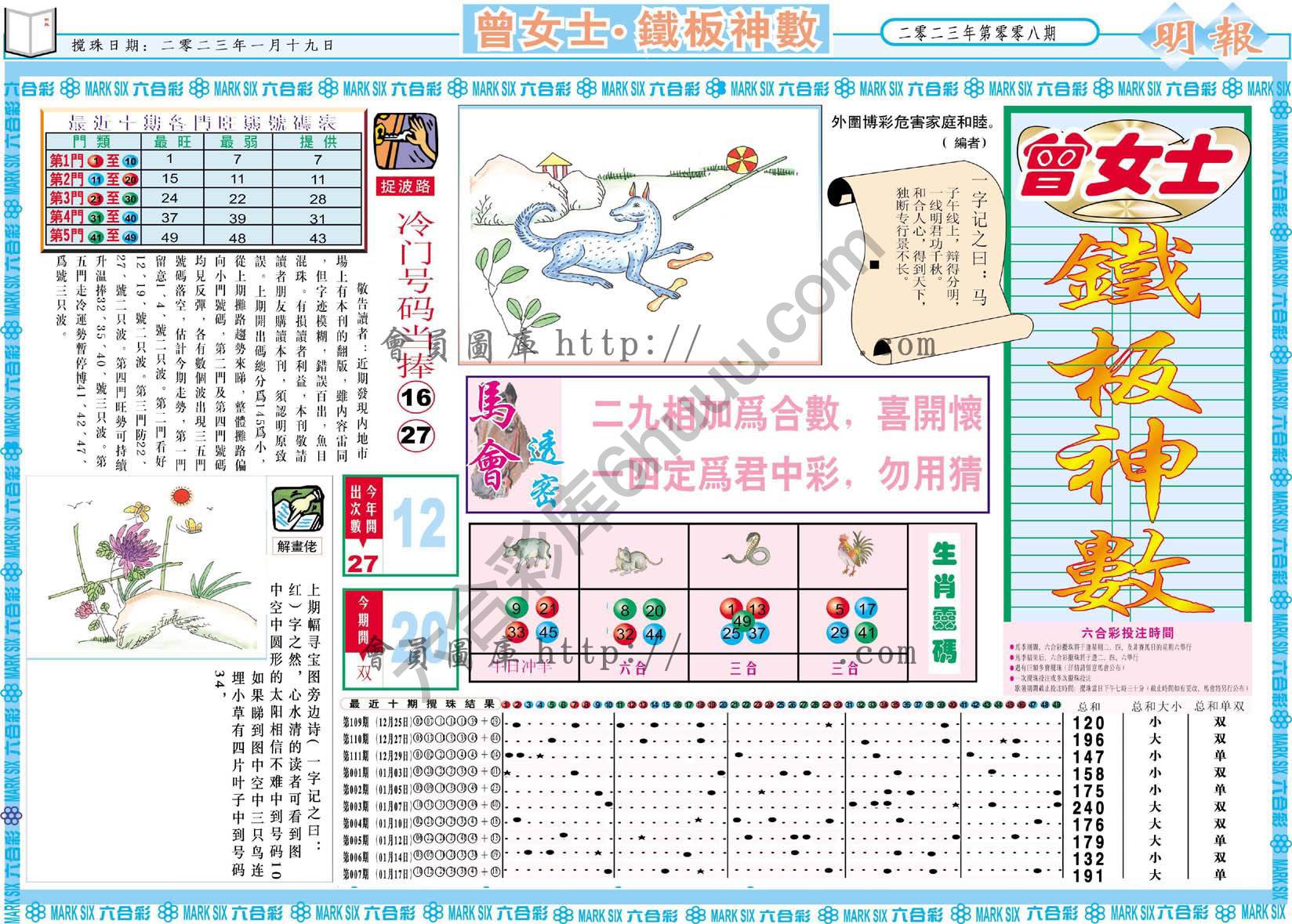 曾女士铁板神数