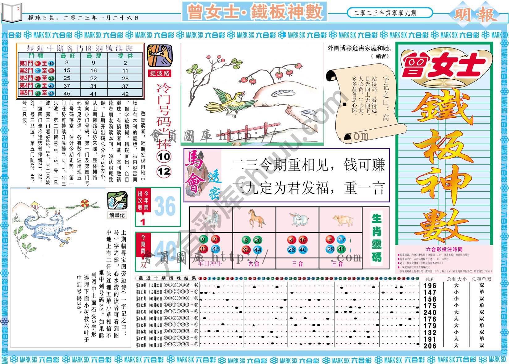 曾女士铁板神数