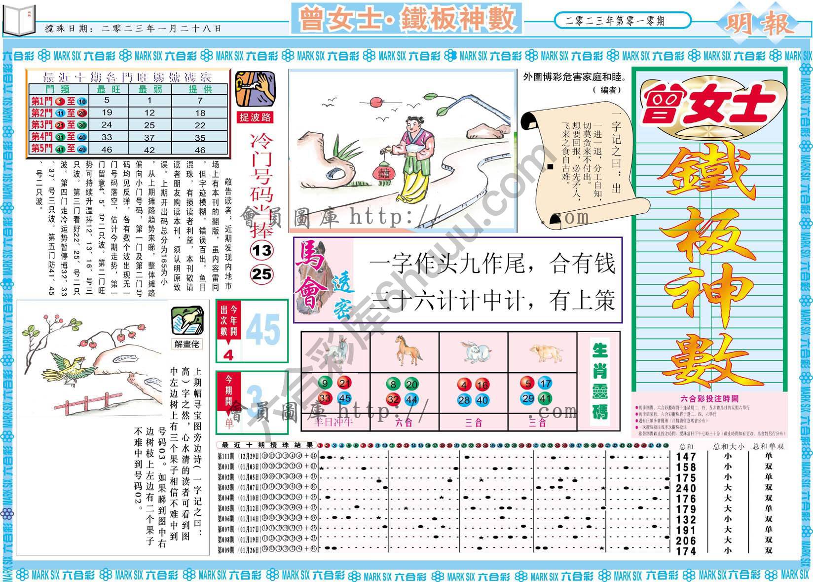 曾女士铁板神数