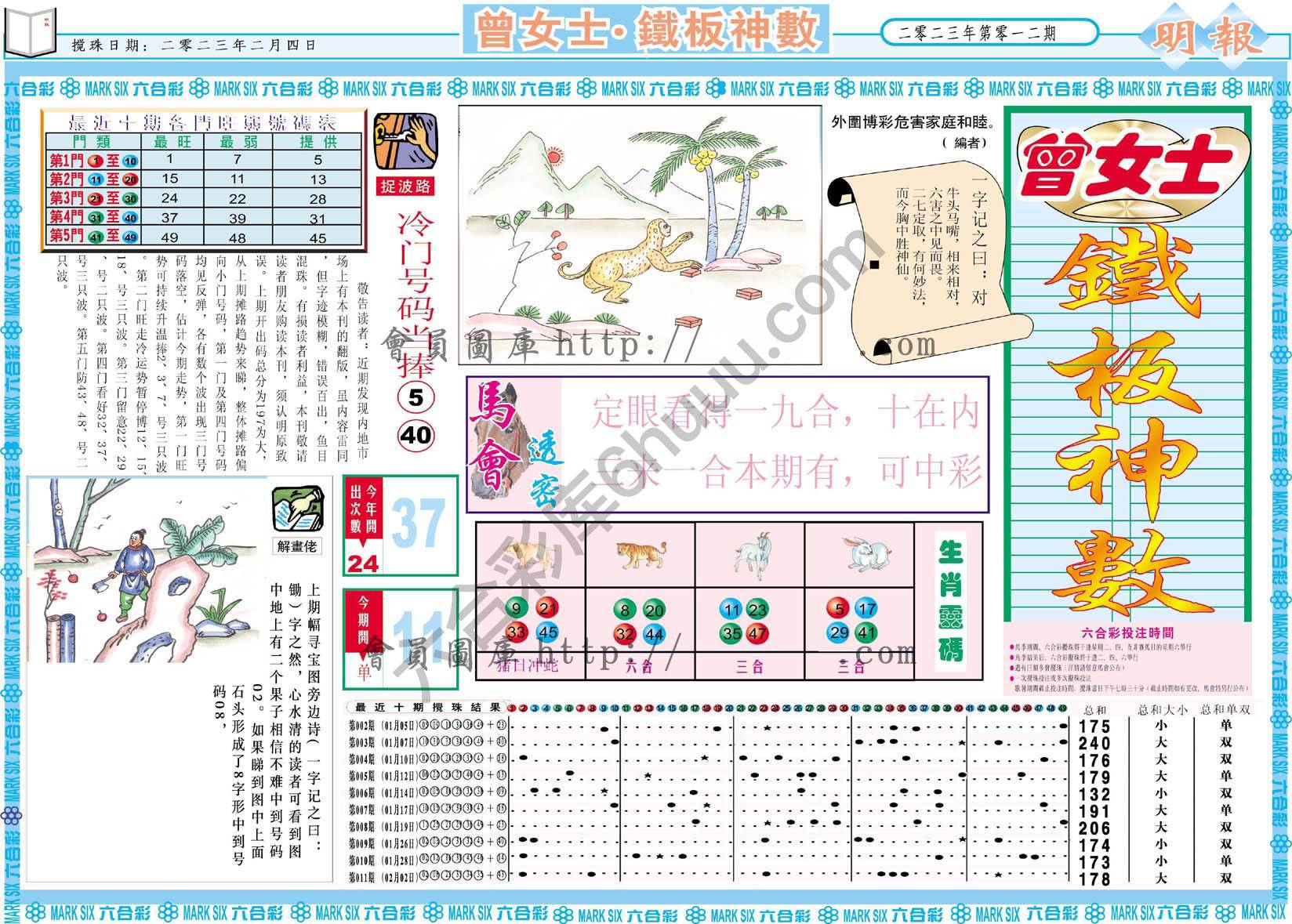 曾女士铁板神数