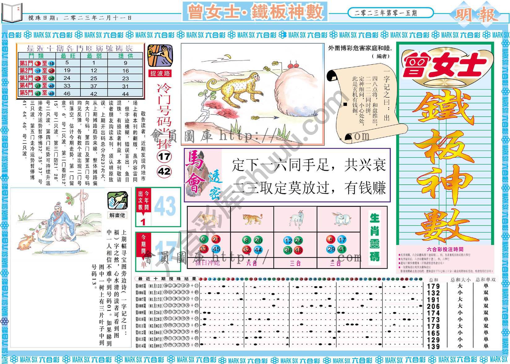 曾女士铁板神数