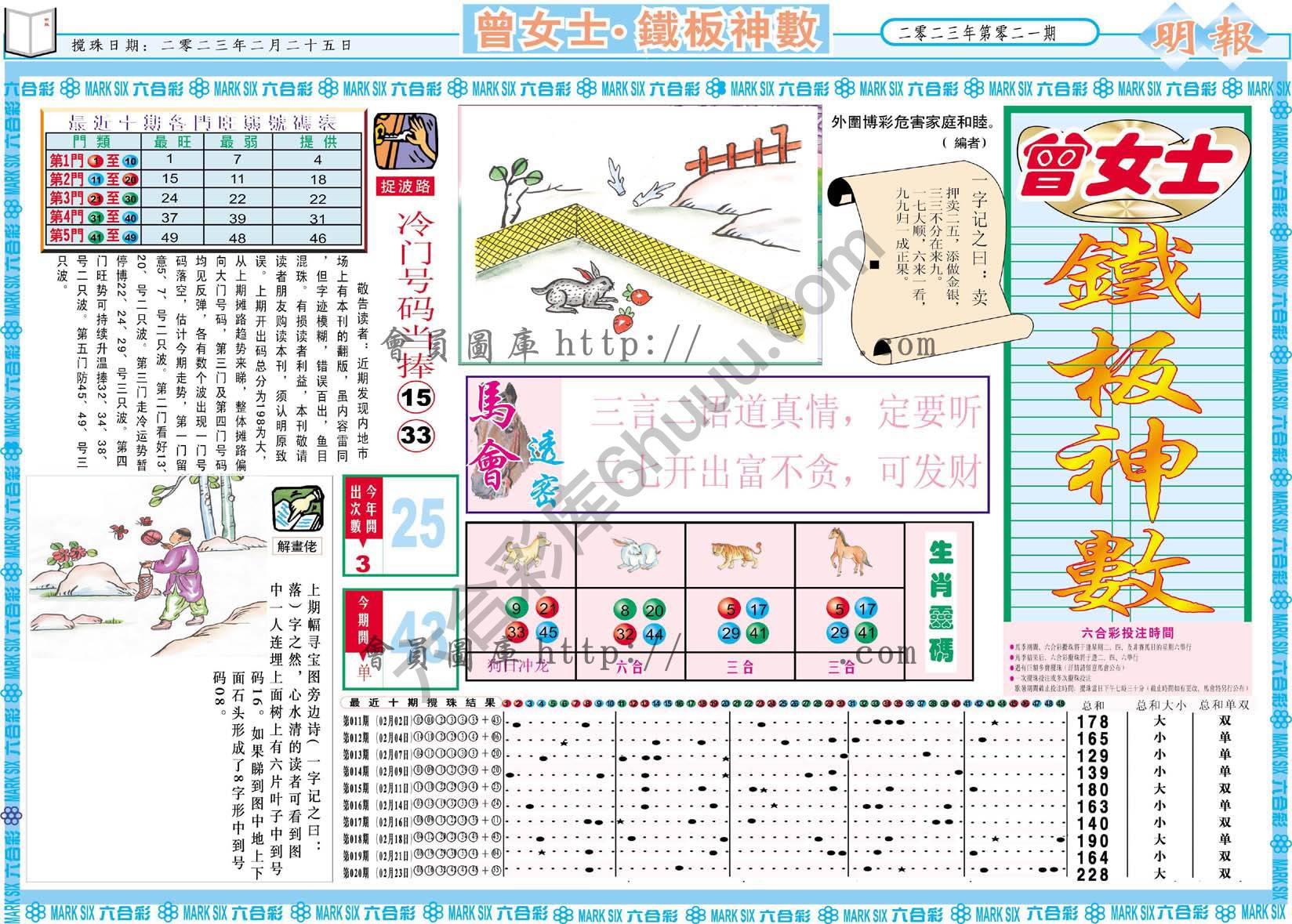 曾女士铁板神数