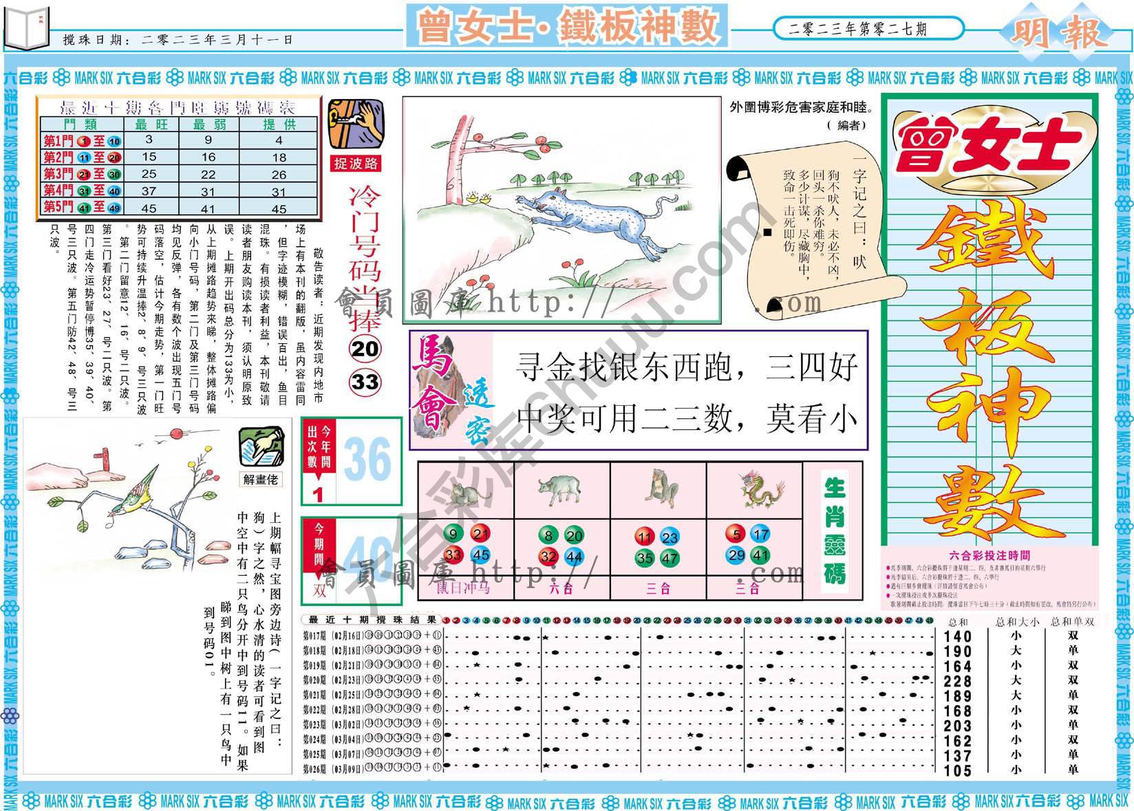 曾女士铁板神数