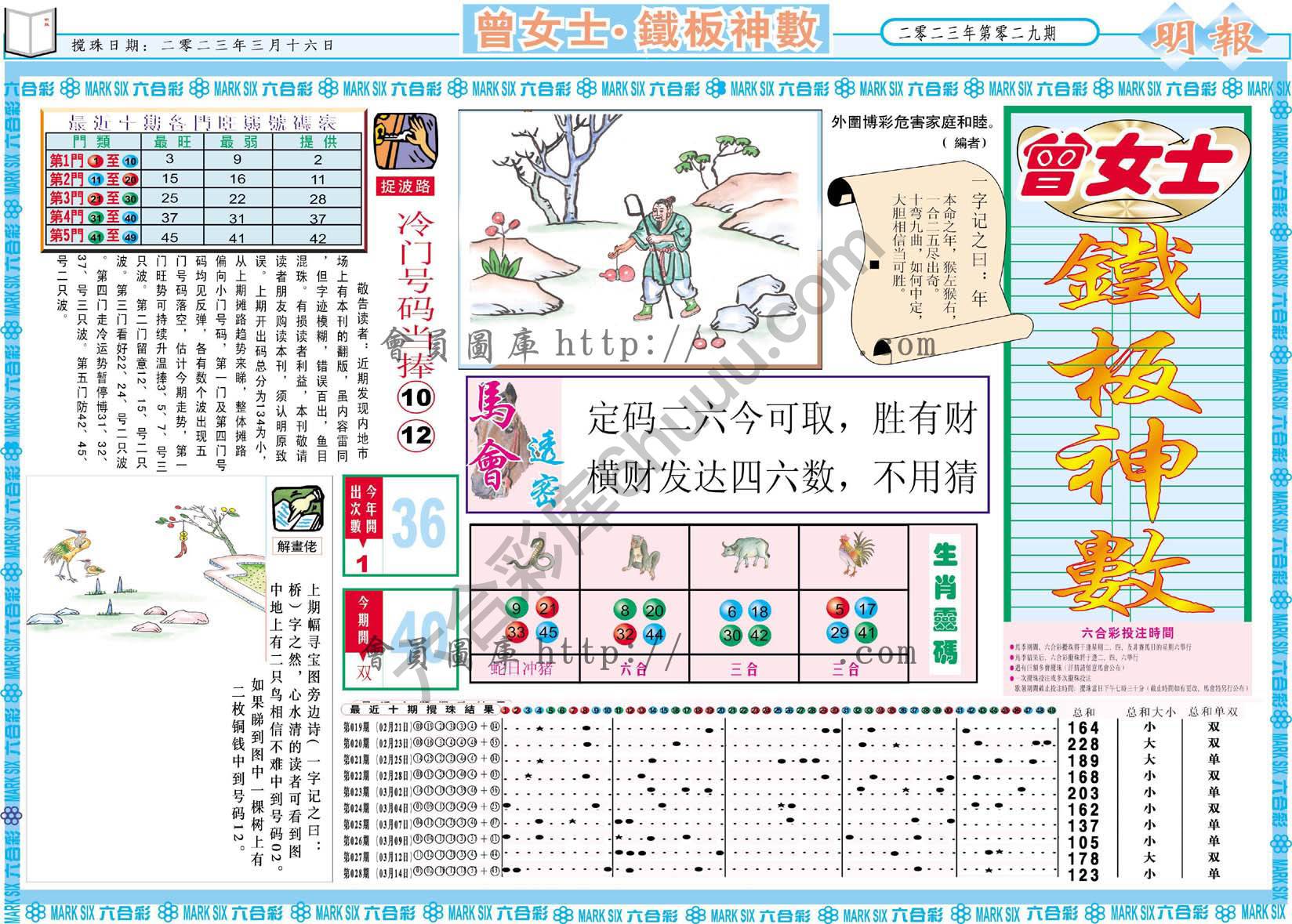 曾女士铁板神数