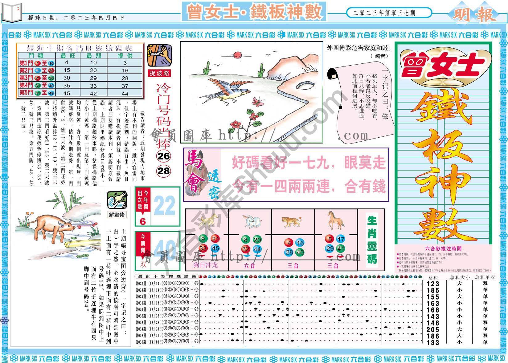 曾女士铁板神数