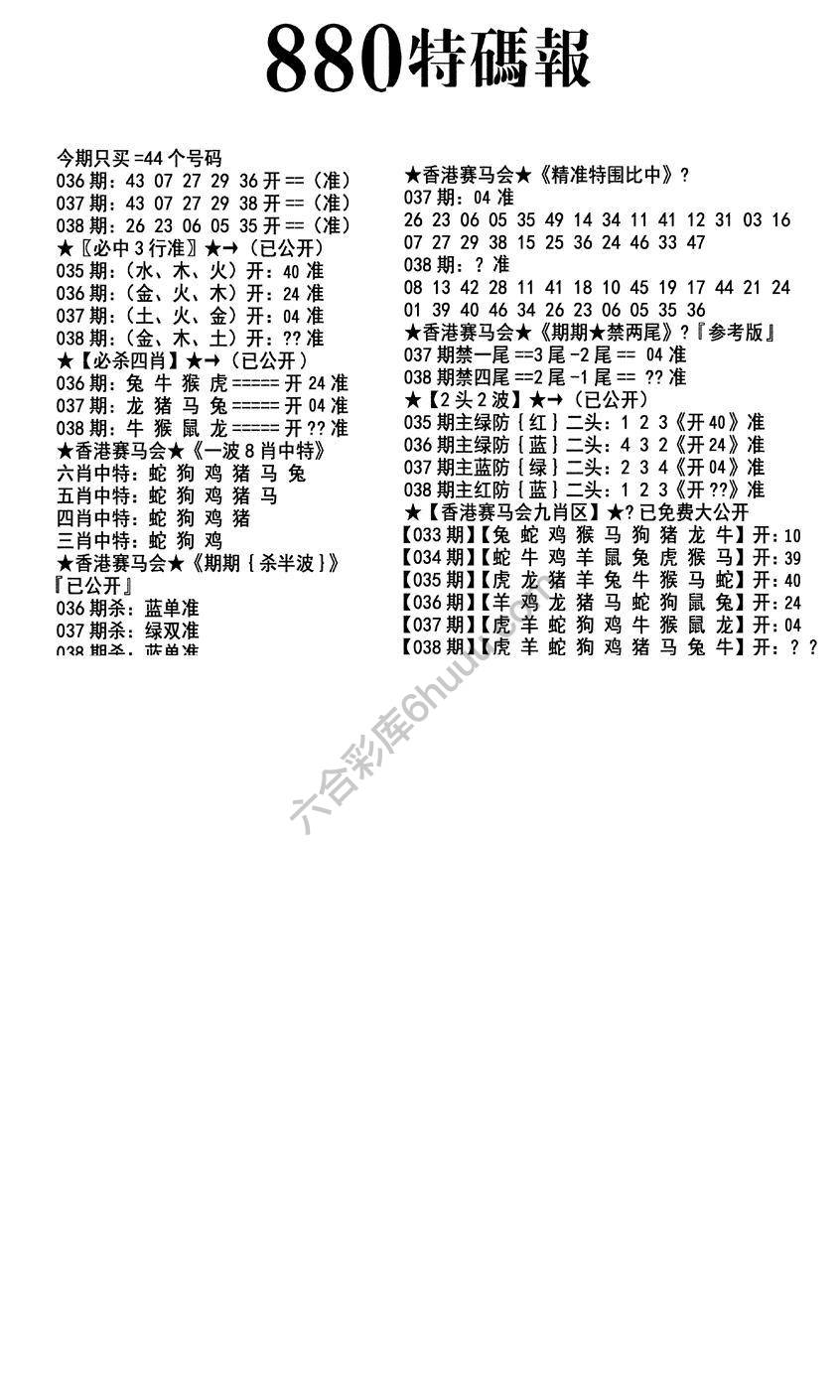 特码报880