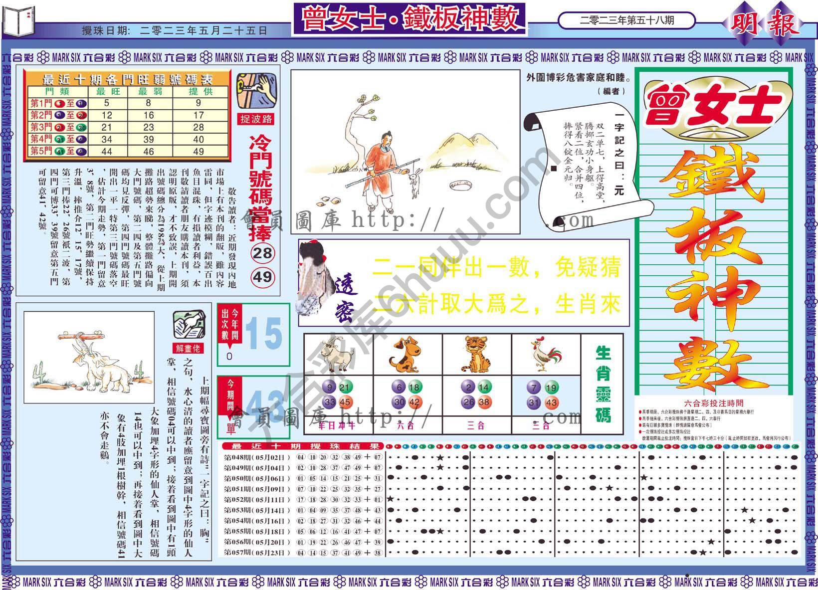 曾女士铁板神数