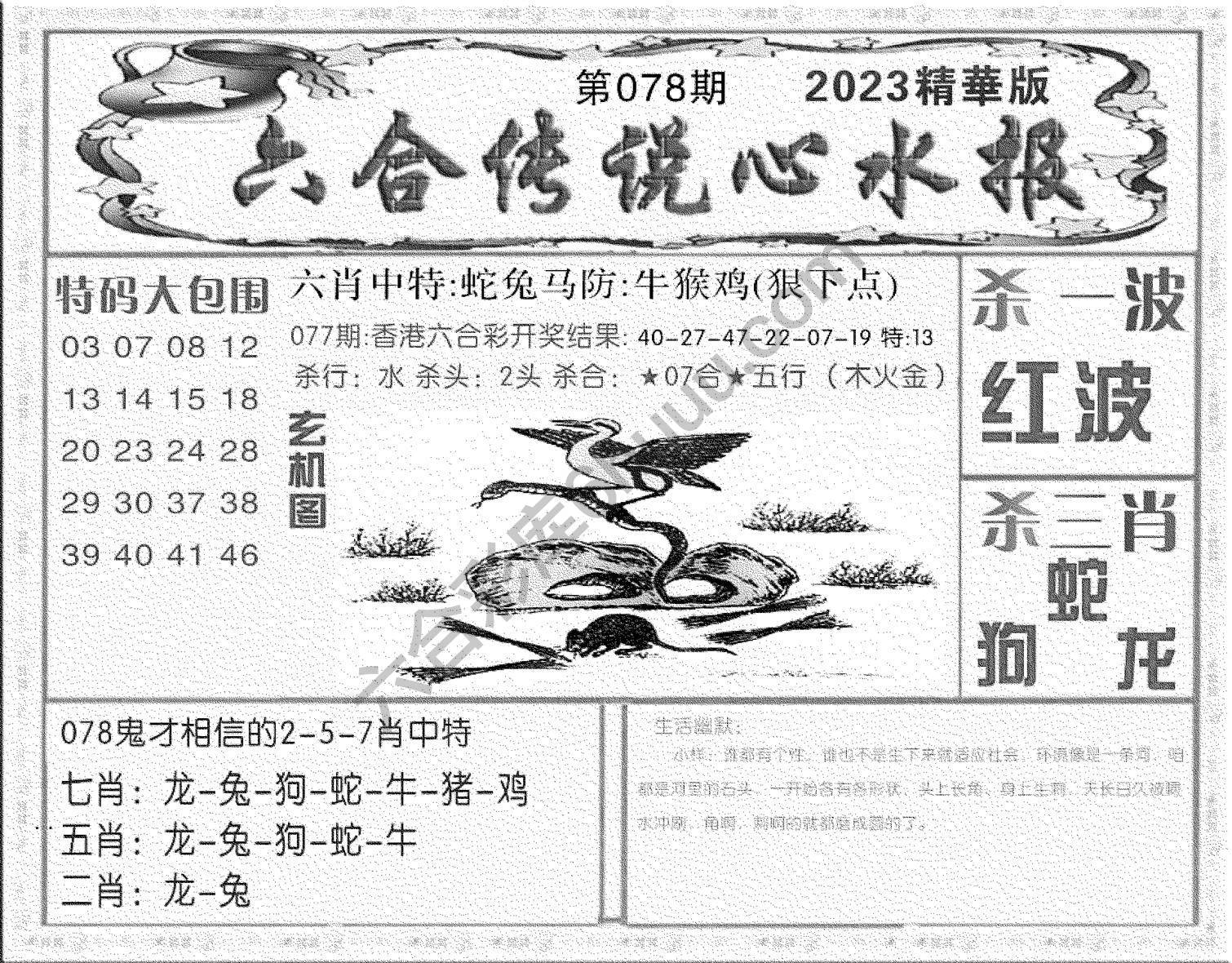 六合传说心水报