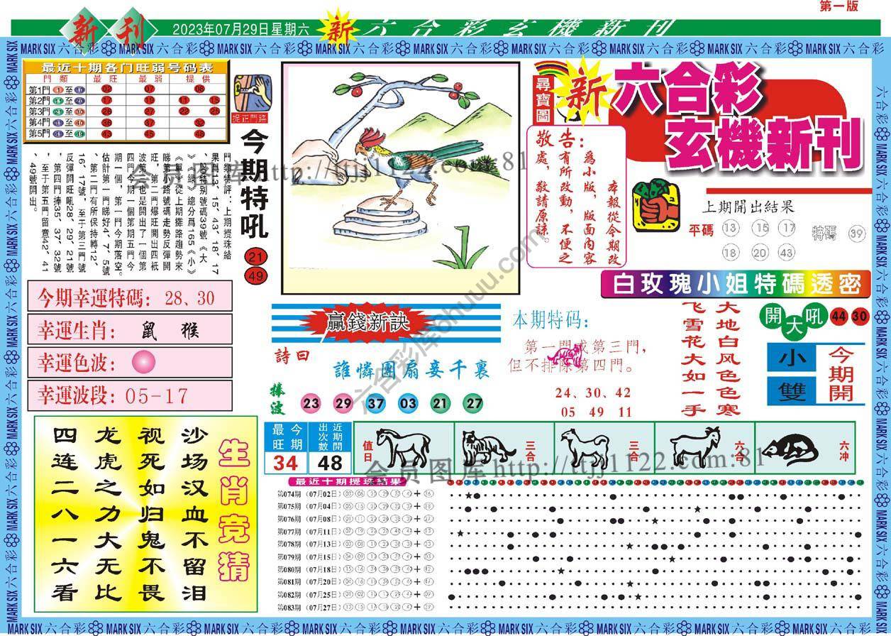 新六合彩特码新刊