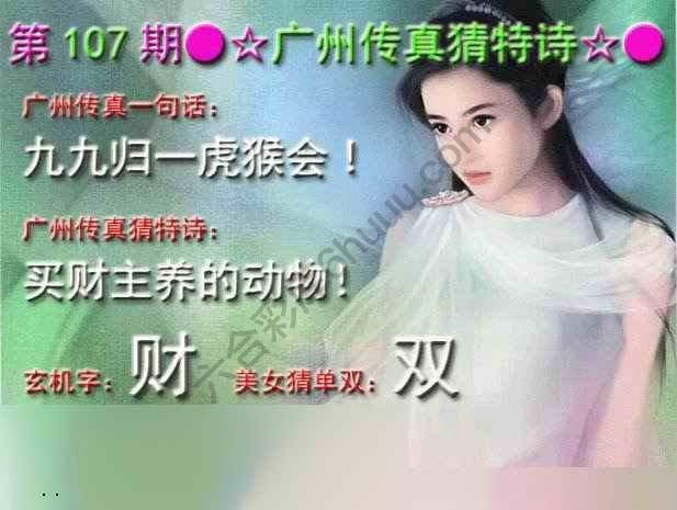 广州传真中特诗