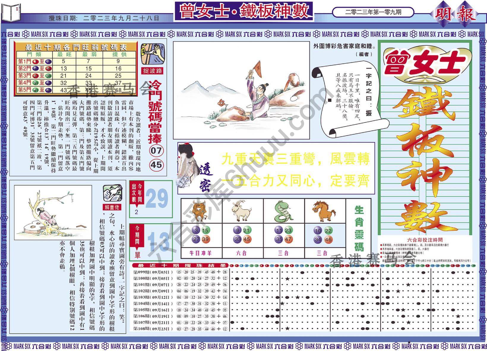 曾女士铁板神数