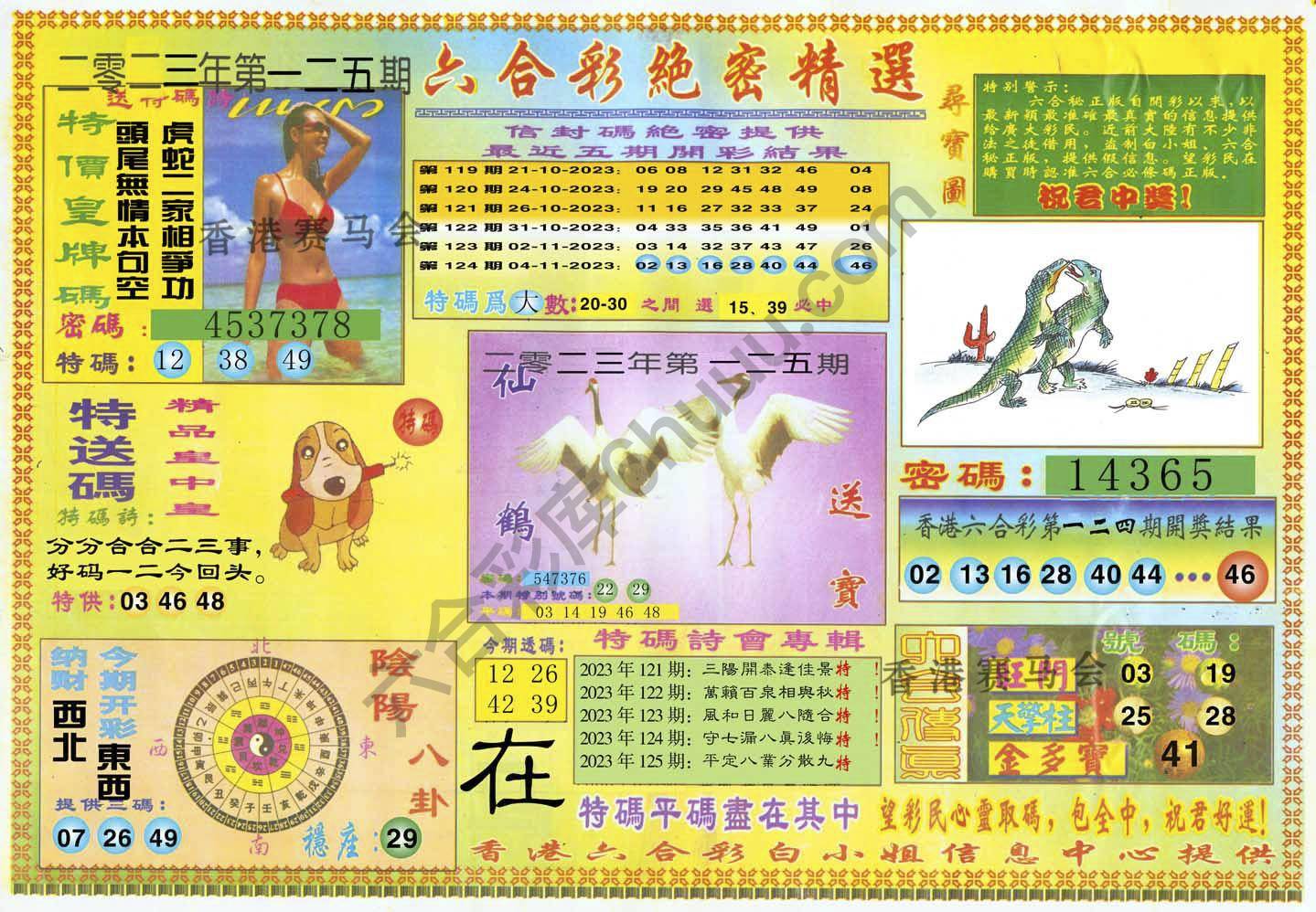 六合彩绝密精选