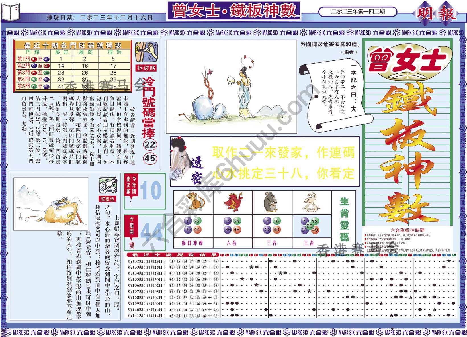 曾女士铁板神数