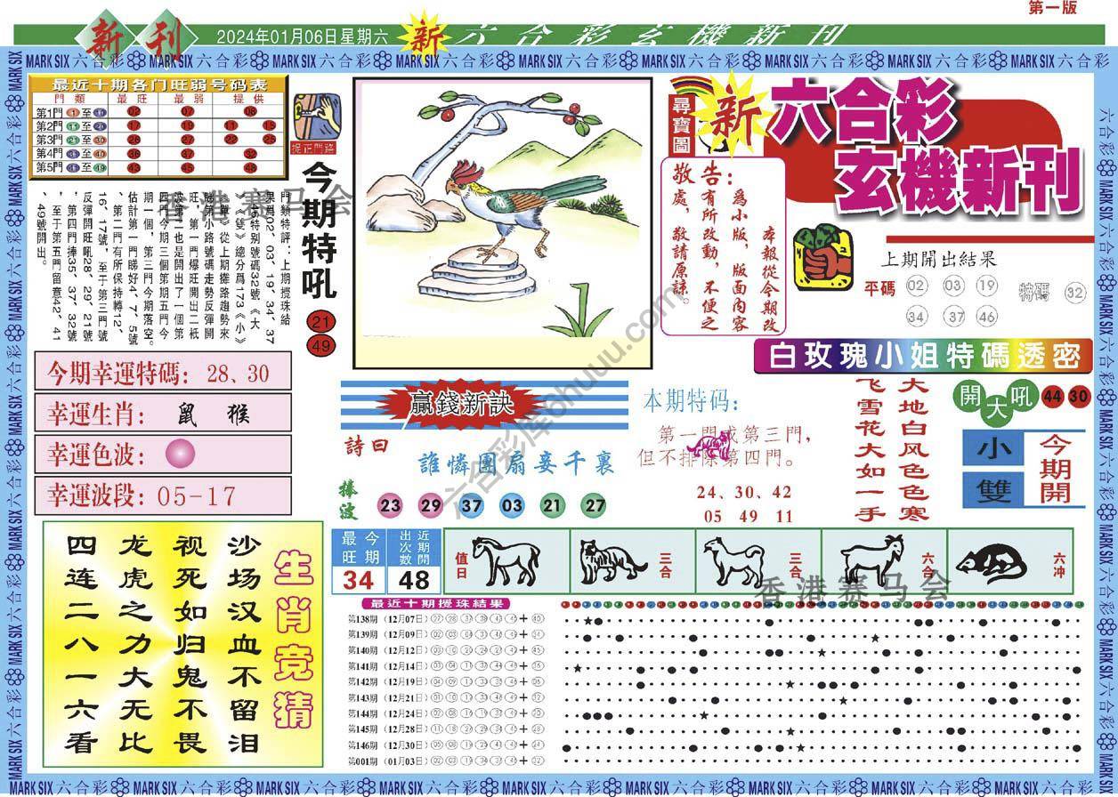 新六合彩特码新刊