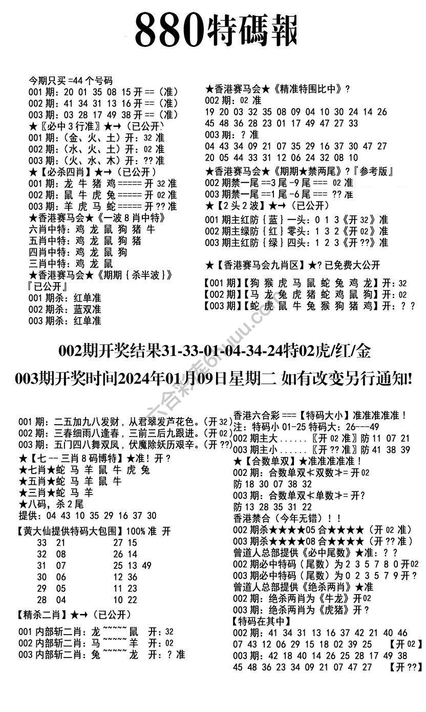 特码报880