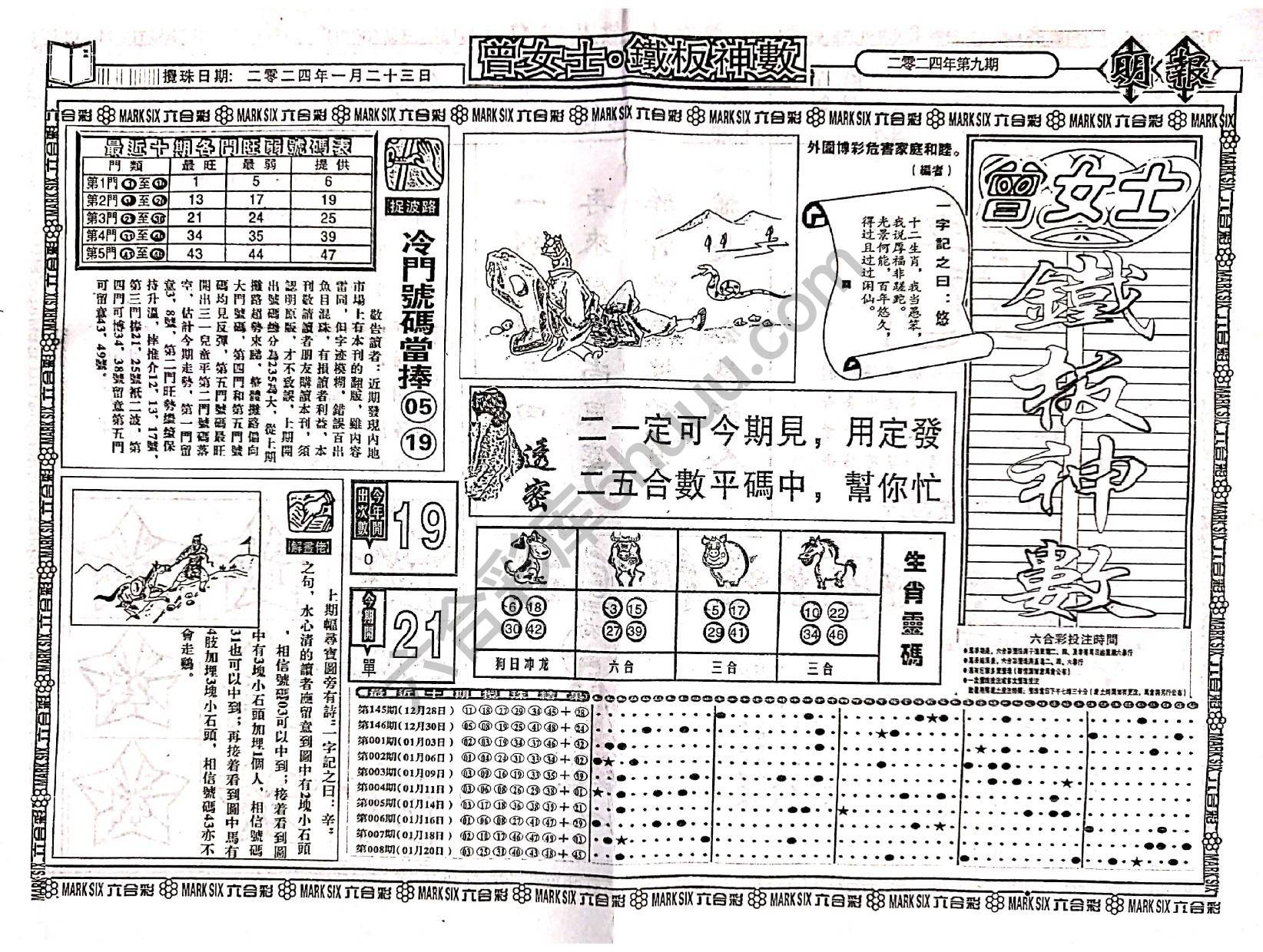 曾女士铁板神数