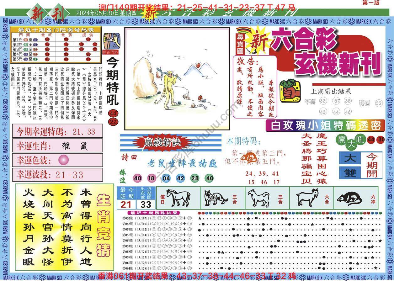 新六合彩特码新刊